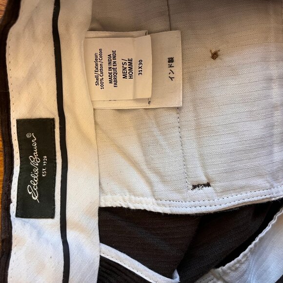 Eddie Bauer Vintage Brown Pinwale Corduroy Pants, Men's 31x30 - Picture 3 of 3